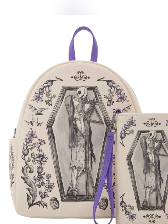 Loungefly Handbags - Loungefly Nightmare Before Christmas Jack & Sally Coffin Mini Backpack & Wallet